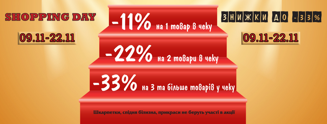 Тільки з 09.11 по 22.11 знижки до -33% // Shopping days в Mix Point Outlet!